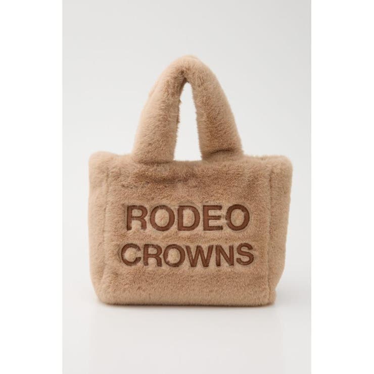BEG | フェイクファーパッチロゴトート | RODEO CROWNS WIDE BOWL