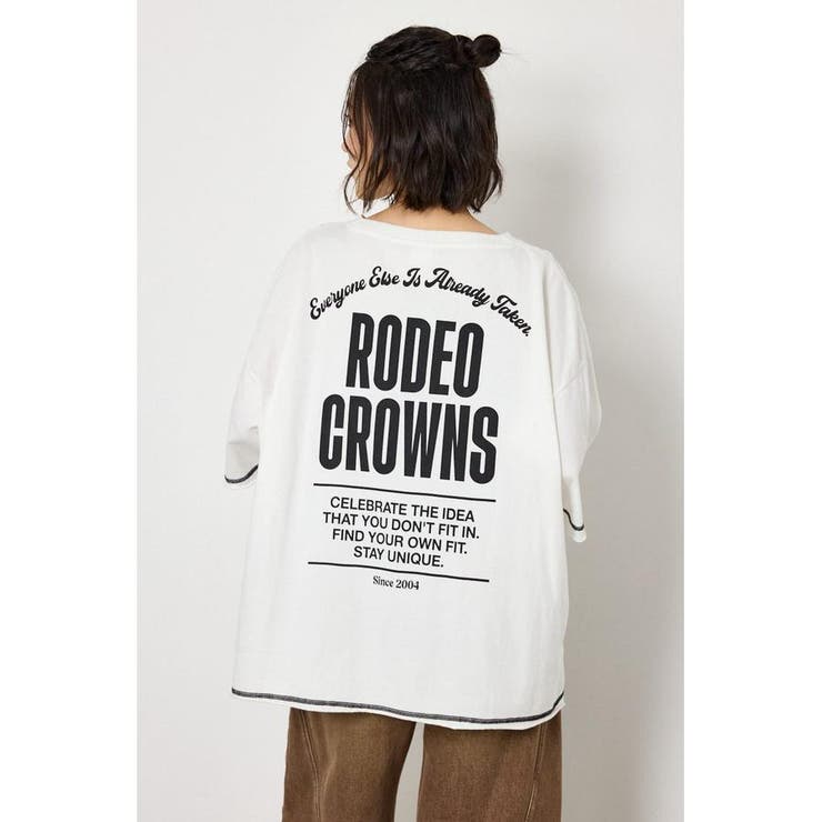 O/WHT1 | ヴィンテージライクステッチ5分袖Tシャツ | RODEO CROWNS WIDE BOWL