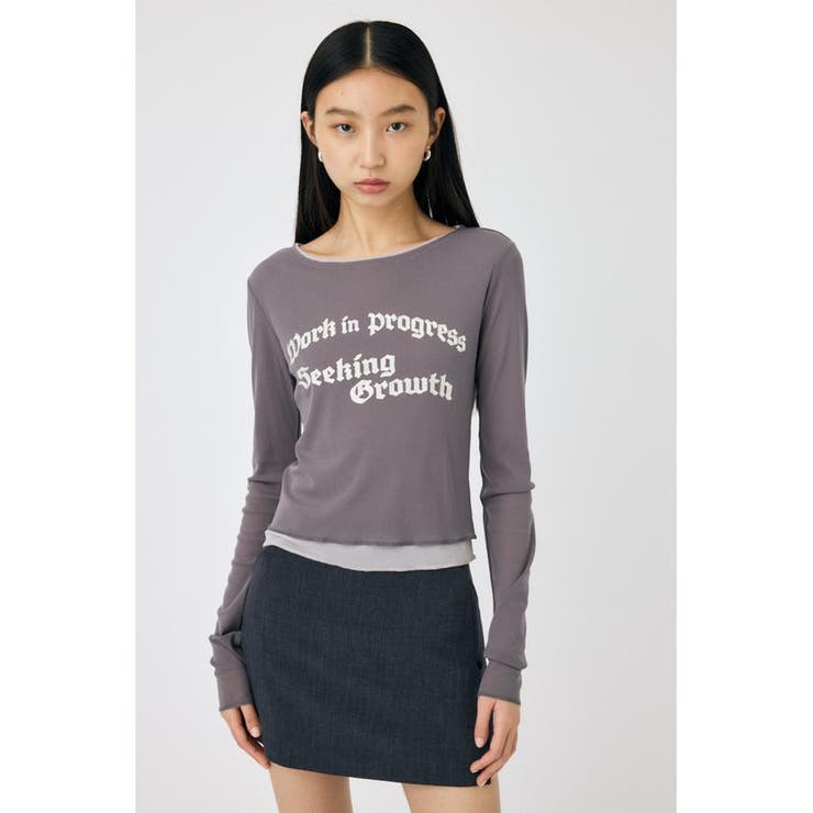 D/GRY3 | SHEER LAYERED ロングスリーブTシャツ | MOUSSY OUTLET