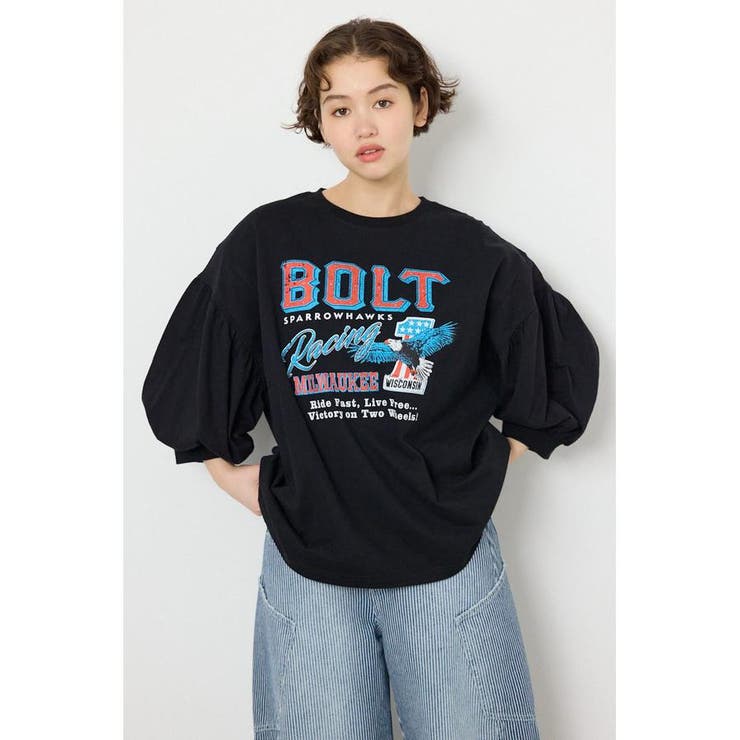 BLK | Various バルーンスリーブTシャツ | RODEO CROWNS WIDE BOWL