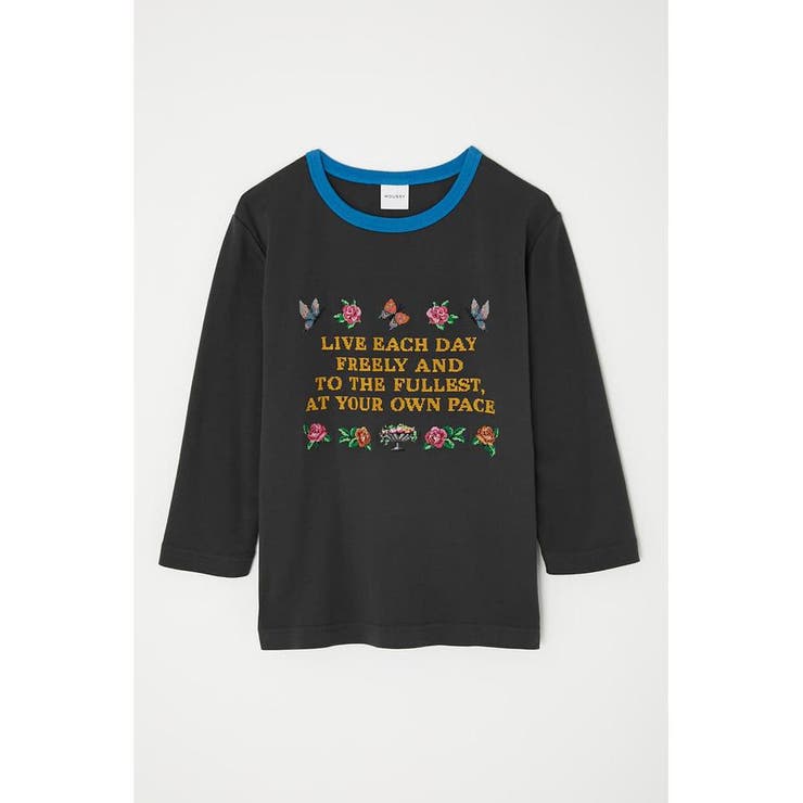 L/BLK1 | EMBROIDERY MESSAGE Tシャツ | MOUSSY OUTLET