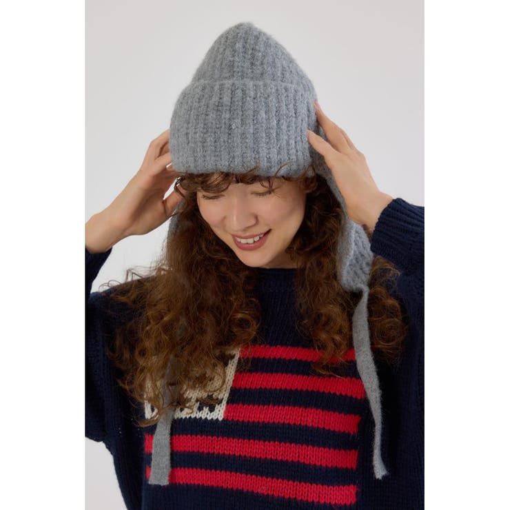 GRY | イヤーフラップニットキャップ | RODEO CROWNS WIDE BOWL