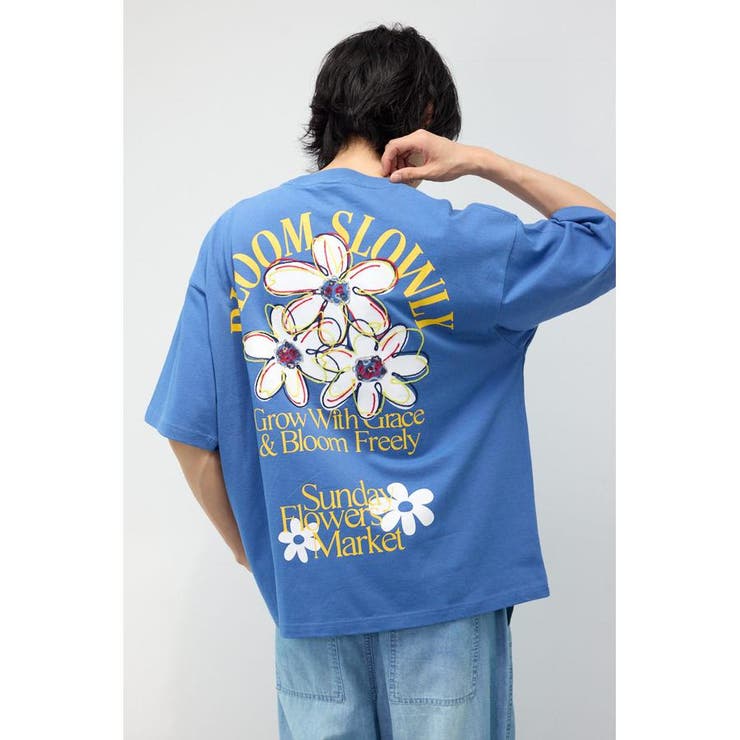 D/BLU3 | ARTフラワーTシャツ | RODEO CROWNS WIDE BOWL