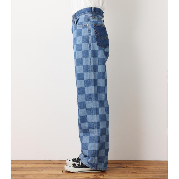 checker straight denim[品番：BJLW0023463]｜RODEO CROWNS WIDE BOWL
