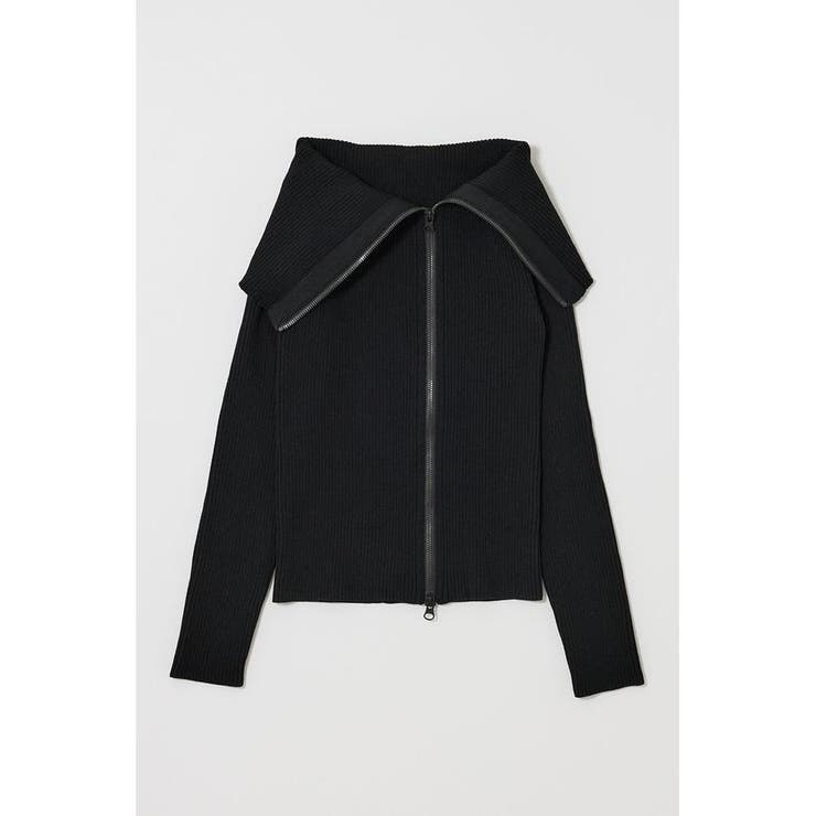BIG COLLAR ZIP UP ニットトップス | MOUSSY OUTLET | 詳細画像7 