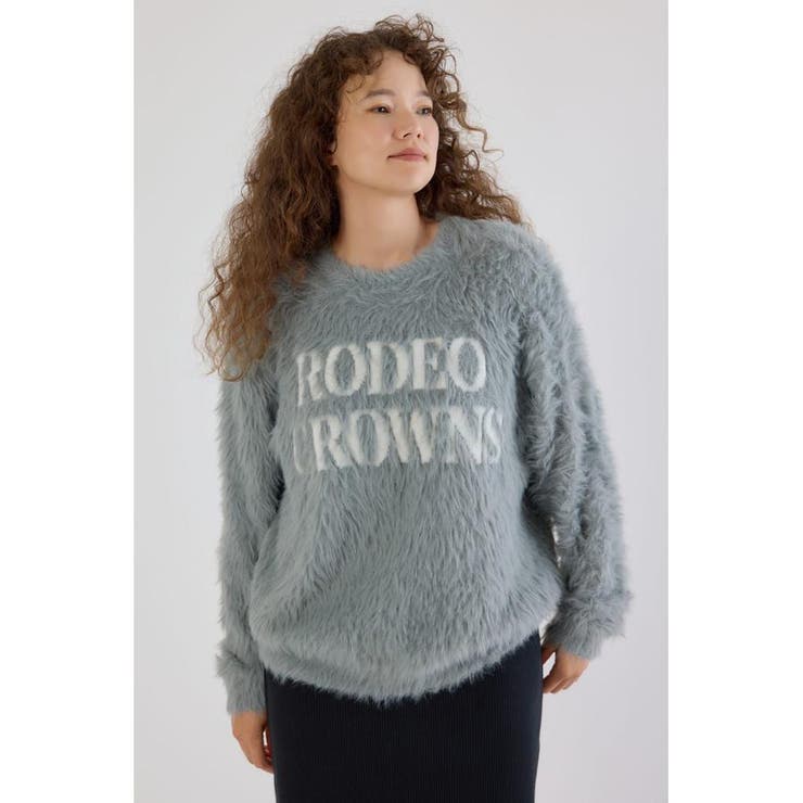 GRY | シャギーロゴニットトップス | RODEO CROWNS WIDE BOWL