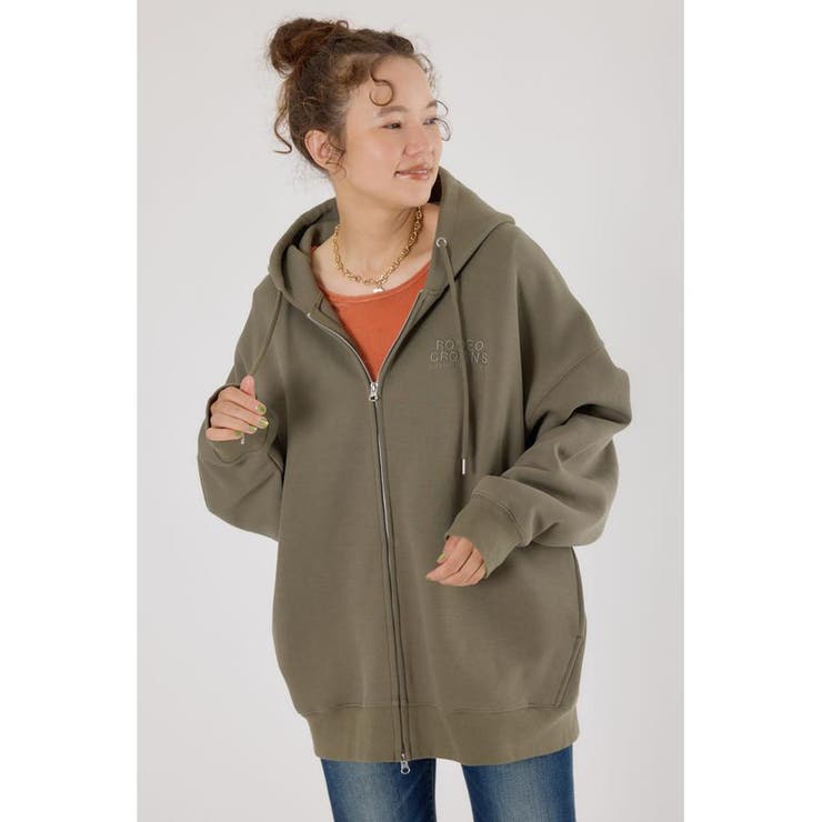 KHA | エンボスBIG ZIPパーカー | RODEO CROWNS WIDE BOWL