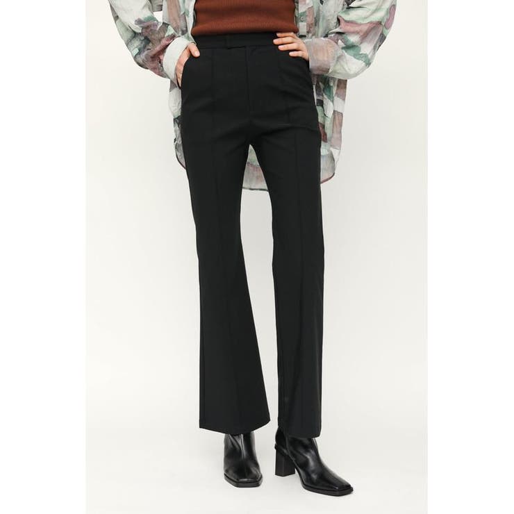 LIGHTLY STRECH パンツ SLY フレア pant 黒 LIGHTLY STRECH パンツ[品番：BJLW0020786]｜SLY OUTLET（スライ