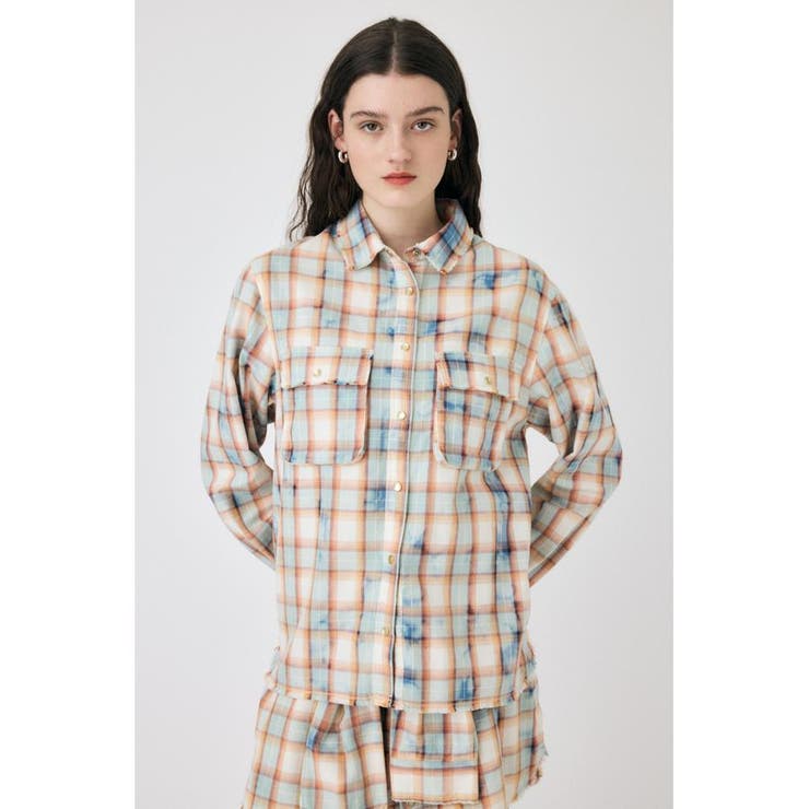 柄ORG5 | BLEACH CHECK シャツ | MOUSSY OUTLET