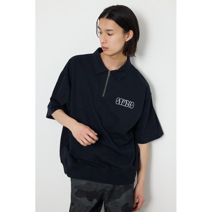 BLK | ライトスウェットZIPポロシャツ | RODEO CROWNS WIDE BOWL