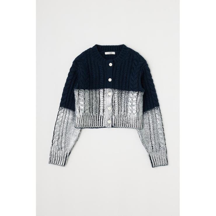 NVY | FOIL PRINT CABLE カーディガン | MOUSSY OUTLET