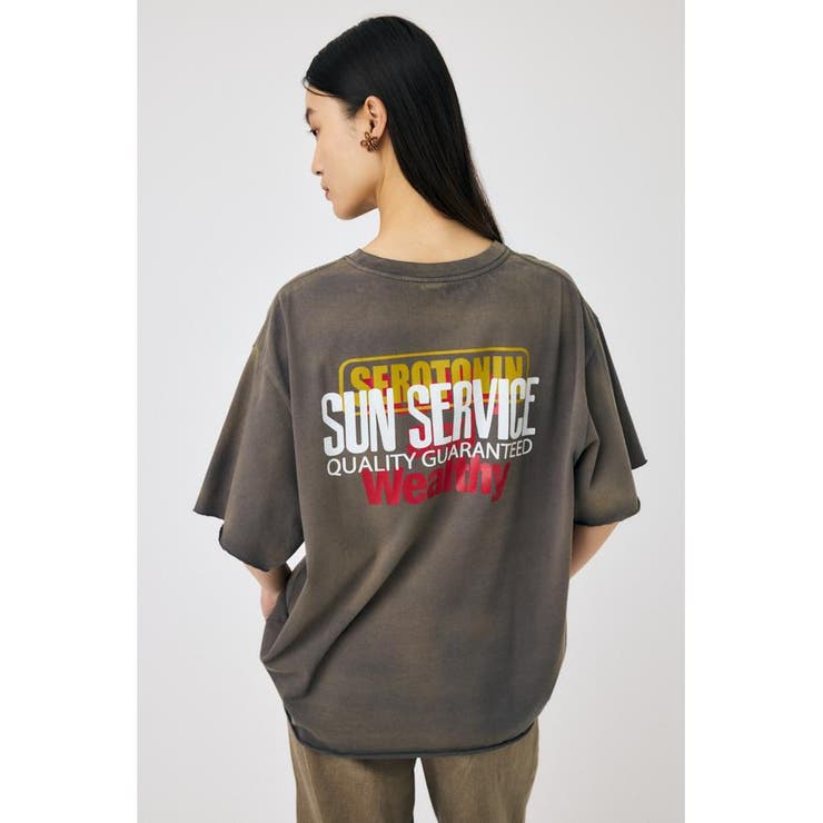 L/BLK1 | DAMAGED BACK LOGO Tシャツ | MOUSSY OUTLET