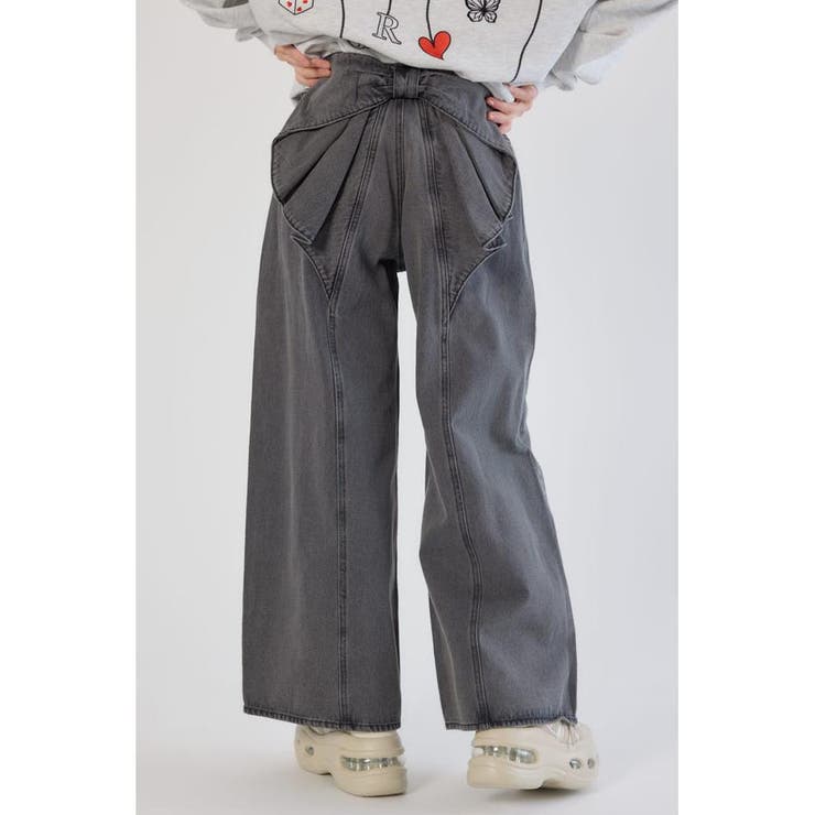 BLK | ビッグリボンデニムパンツ | RODEO CROWNS WIDE BOWL