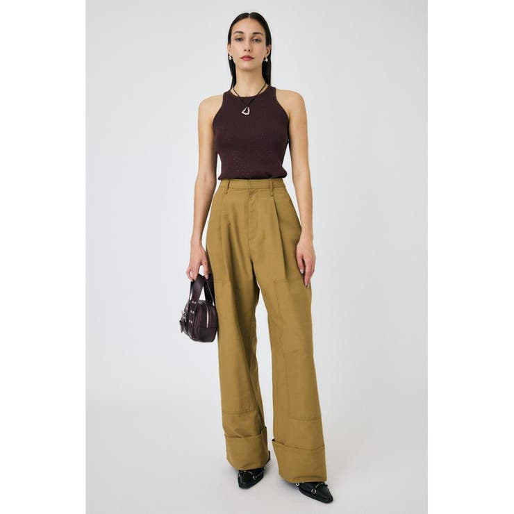BEG | DOUBLE KNEE タックパンツ | MOUSSY OUTLET
