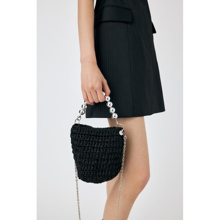 BLK | KNITTED サテンバッグ | MOUSSY OUTLET