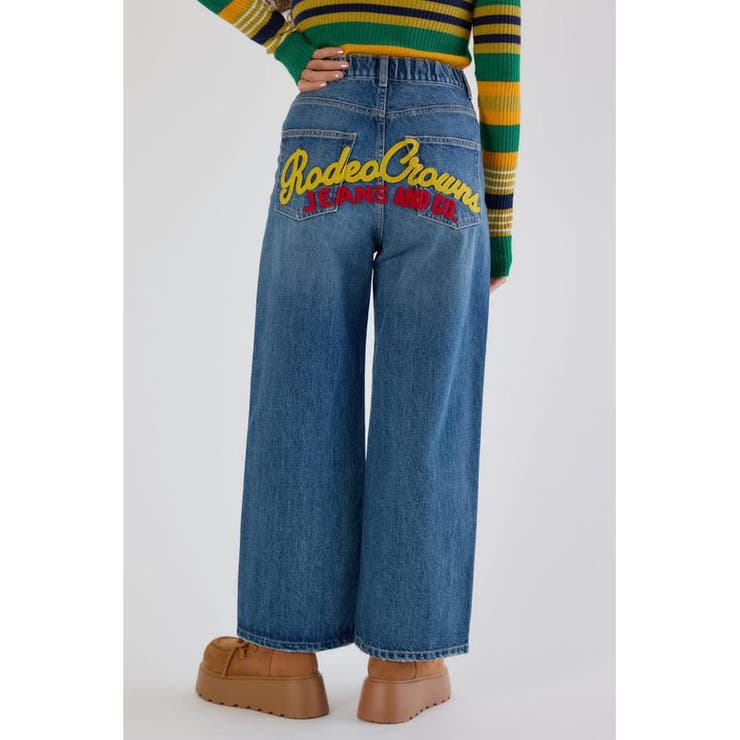 柄BLU5 | HIP EMB LOOSE DENIM | RODEO CROWNS WIDE BOWL