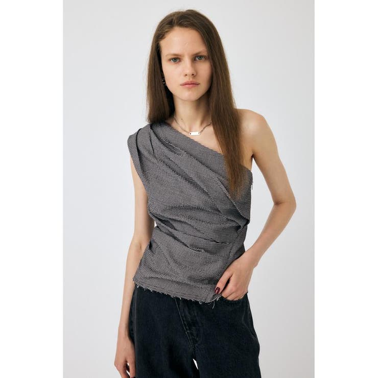 PLAID ONE SHOULDER ブラウス | MOUSSY OUTLET | 詳細画像1 