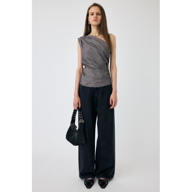 PLAID ONE SHOULDER ブラウス | MOUSSY OUTLET | 詳細画像4 