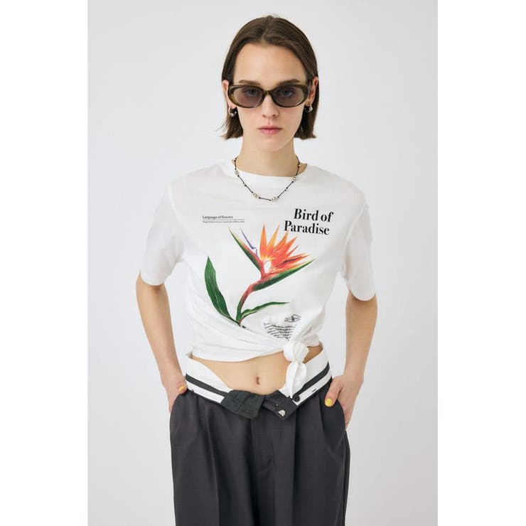 WHT | ASYMMETRY フラワー TEE | MOUSSY OUTLET