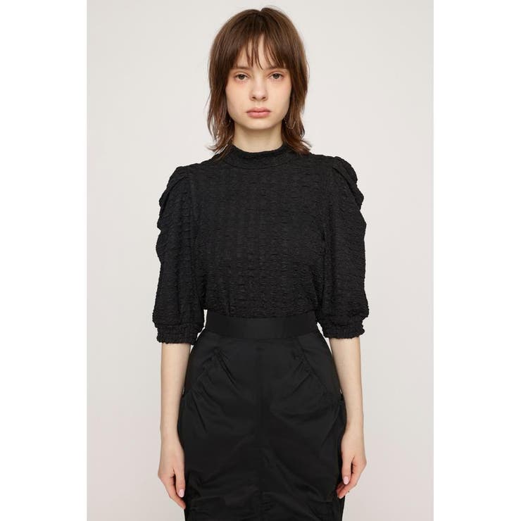 BLK | PUFF SLEEVE GATHER CUT トップス | SLY OUTLET