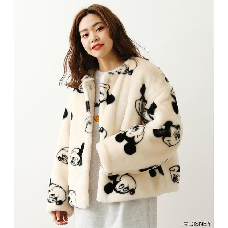 (MICKEY) FAUX FUR コート