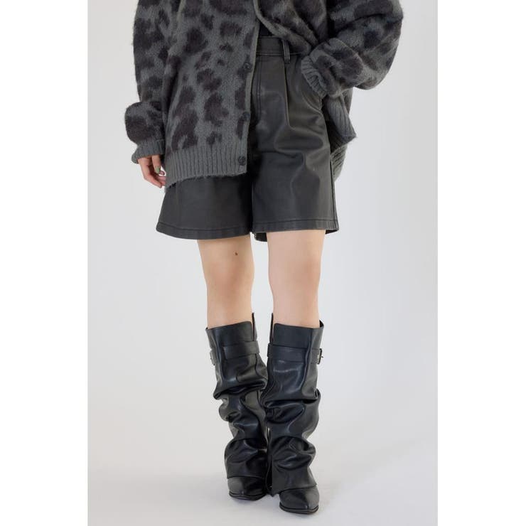 BLK | ヴィンテージフェイクレザーハーフパンツ | RODEO CROWNS WIDE BOWL