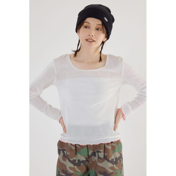 WHT | 2WAYシアーベロアトップス | RODEO CROWNS WIDE BOWL