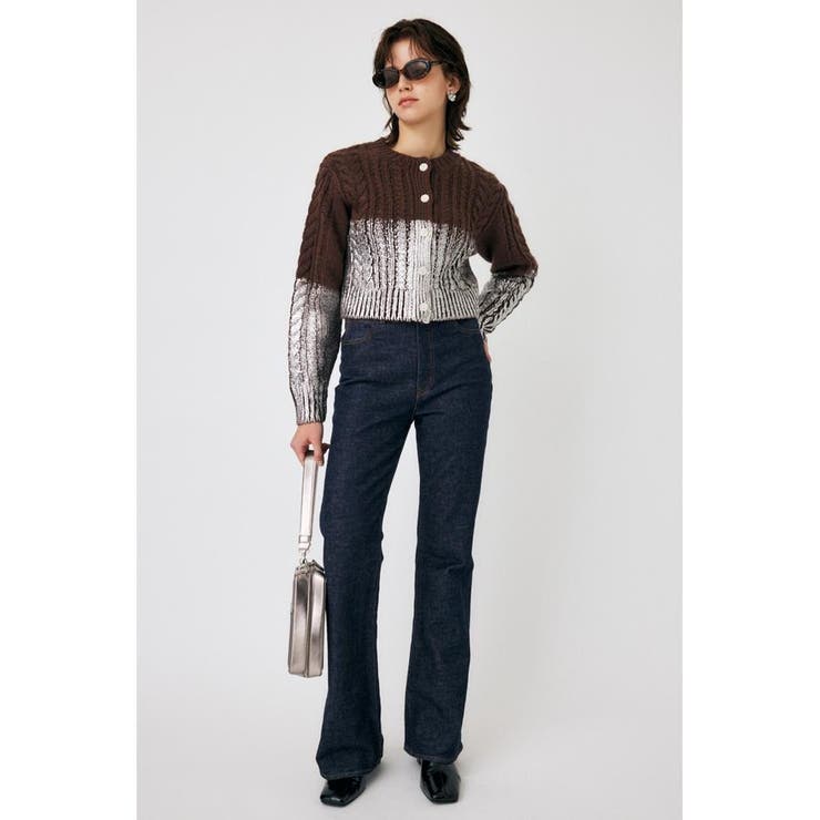 FOIL PRINT CABLE カーディガン | MOUSSY OUTLET | 詳細画像8 