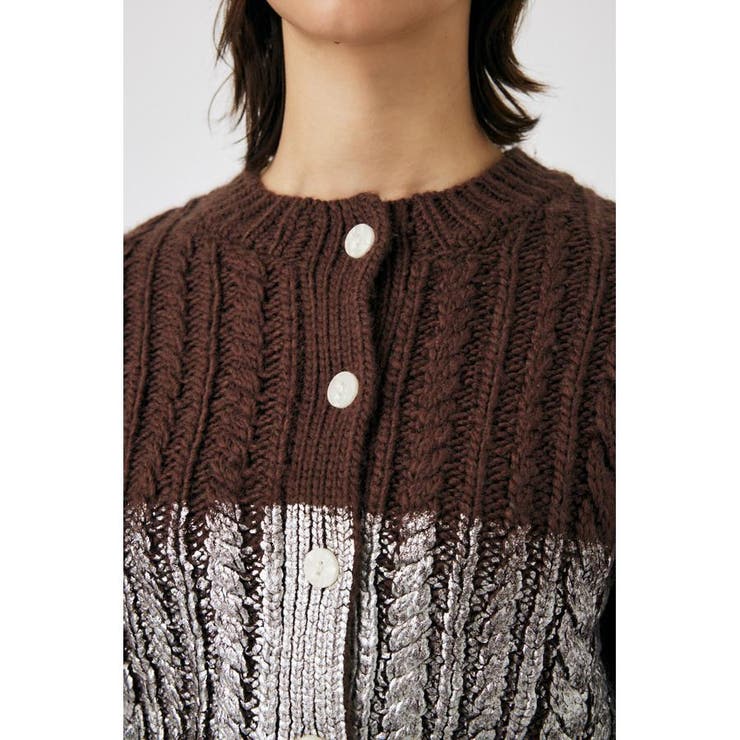 FOIL PRINT CABLE カーディガン | MOUSSY OUTLET | 詳細画像13 