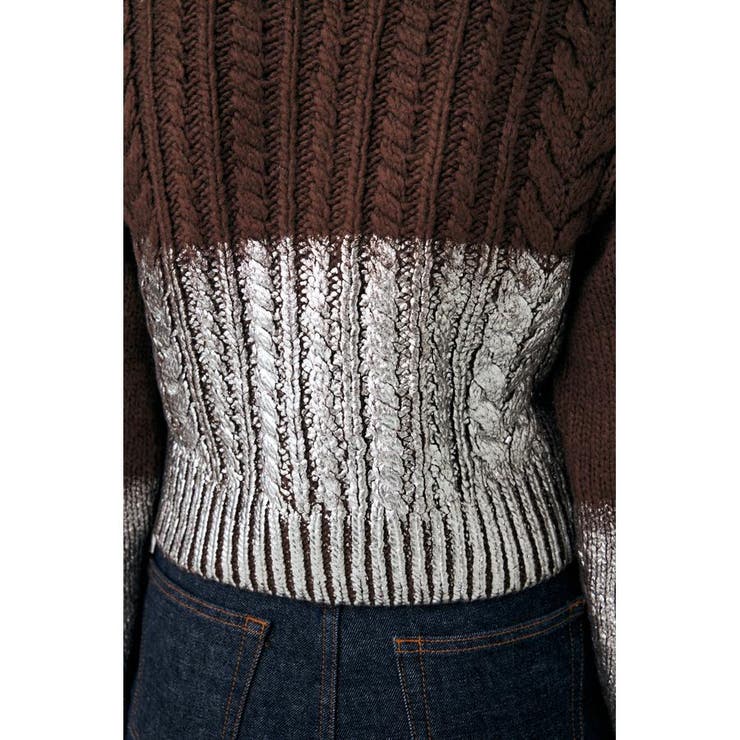 FOIL PRINT CABLE カーディガン | MOUSSY OUTLET | 詳細画像15 