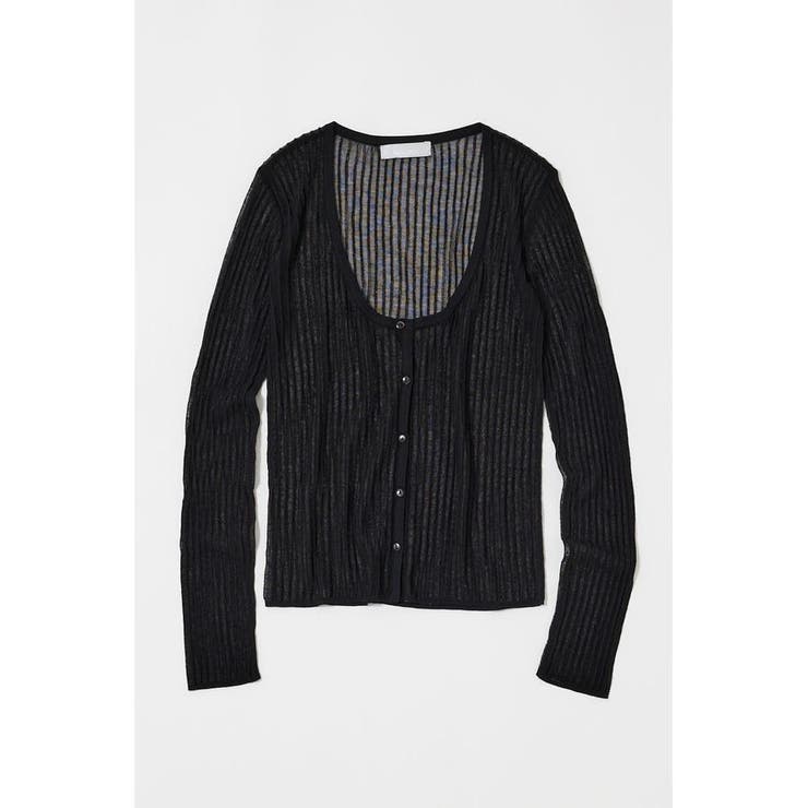 BLK | SHEER RIB カーディガン | MOUSSY OUTLET