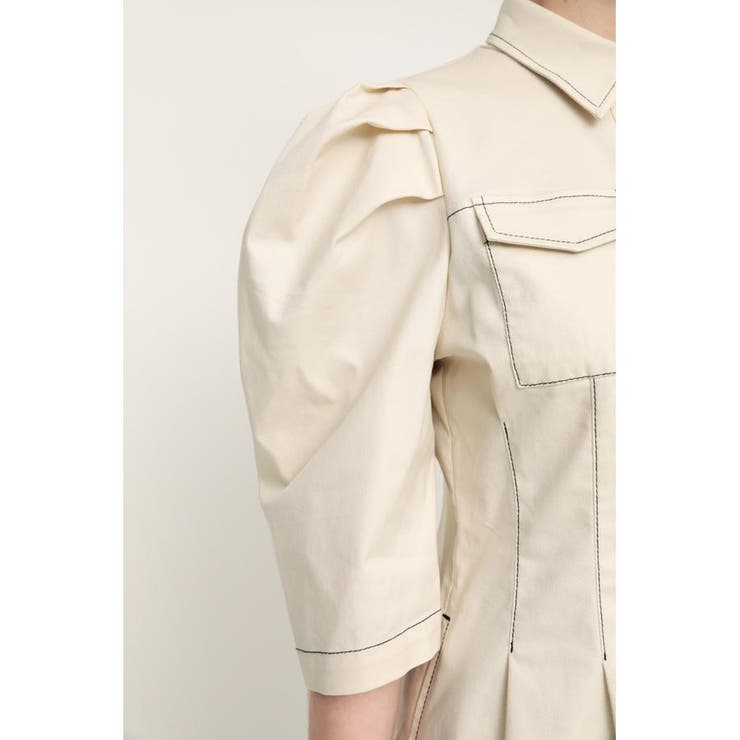 スライ　FRONT BUTTON TUCK SLEEVEショートワンピース FRONT BUTTON TUCK SLEEVE ショートワンピース[品番