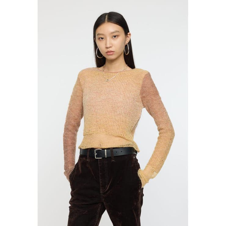 GRADATION CROPPED KNIT トップス | MOUSSY OUTLET | 詳細画像4 