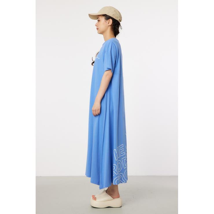 【確認画像】新品　ロデオクラウンズ　特大ロゴ　ロングワンピース　裏起毛マキシ丈 RODEO CROWNS WIDE BOWL | 7分丈袖マキシワンピース (ワンピース