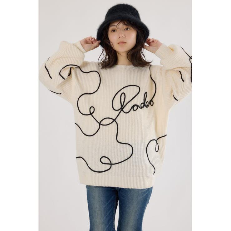 Embroideryラインロゴニットトップス | RODEO CROWNS WIDE BOWL | 詳細画像2 