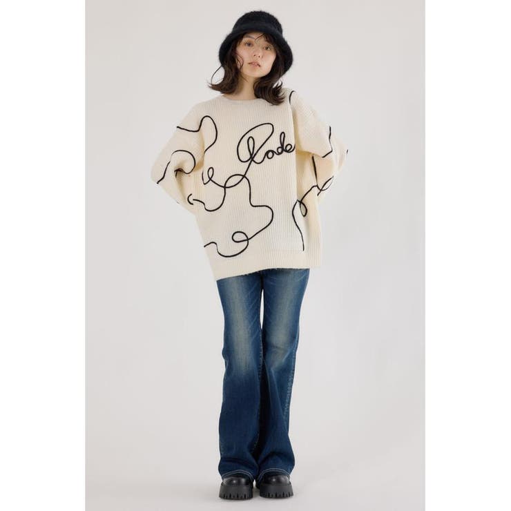 Embroideryラインロゴニットトップス | RODEO CROWNS WIDE BOWL | 詳細画像5 