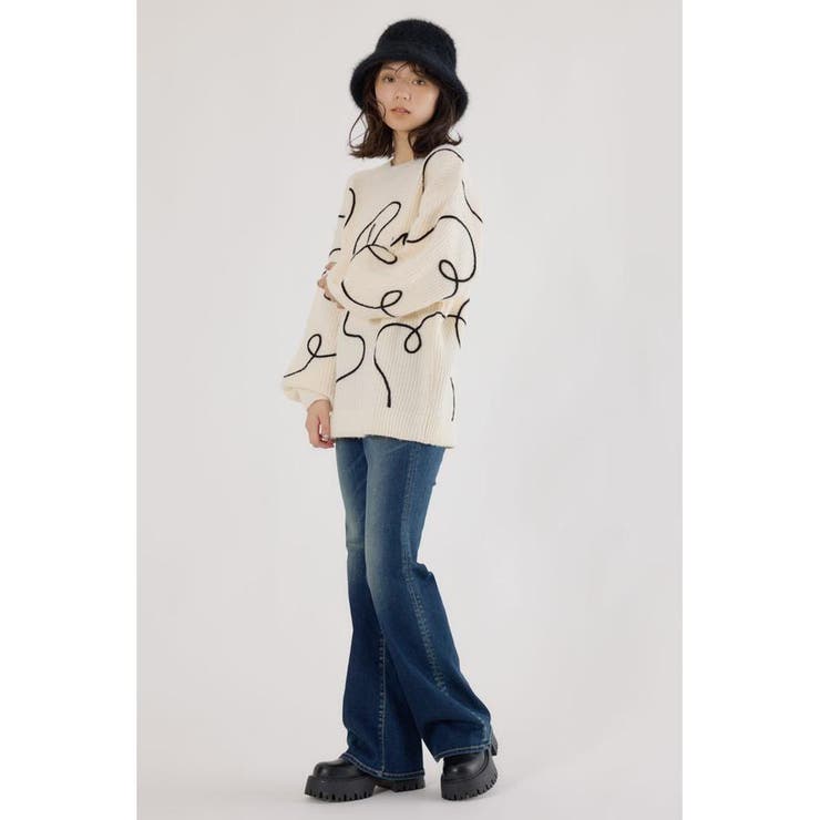 Embroideryラインロゴニットトップス | RODEO CROWNS WIDE BOWL | 詳細画像6 