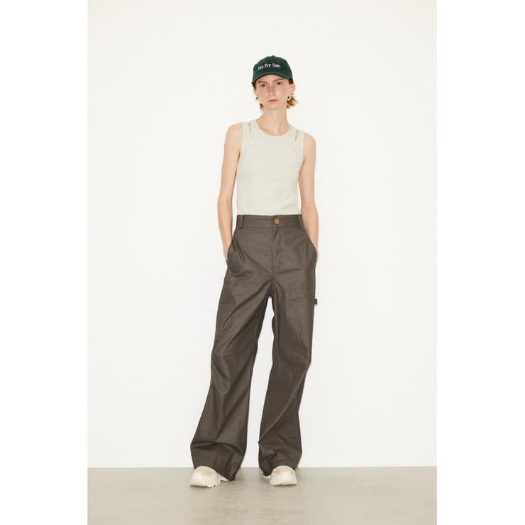 D/GRY3 | LINEN BLEND COATING WIDE パンツ | SLY OUTLET
