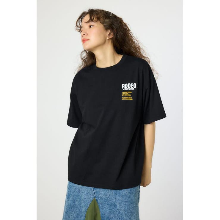 BLK | Overlap デニムアップリケTシャツ | RODEO CROWNS WIDE BOWL