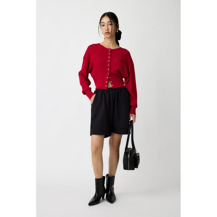 L/BLK1 | EMBROIDERY SWEAT ショーツ | MOUSSY OUTLET