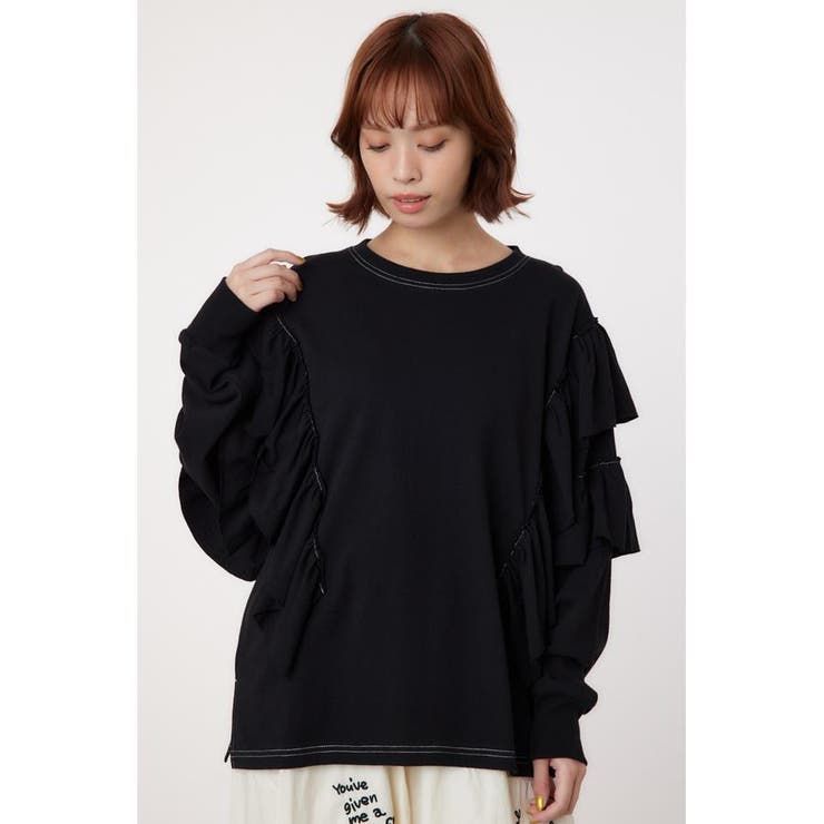 BLK | ステッチフリルトップス | RODEO CROWNS WIDE BOWL