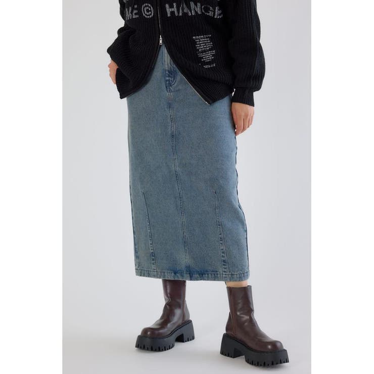 BLU | カーブデニムマキシスカート | RODEO CROWNS WIDE BOWL