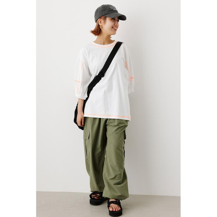 O/WHT1 | （WEB限定）ネオンステッチTEE | RODEO CROWNS WIDE BOWL