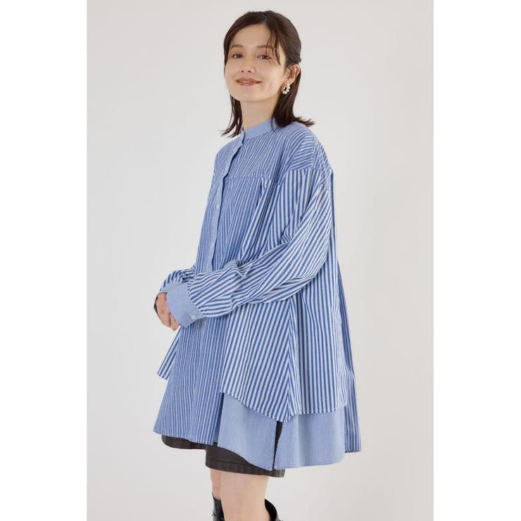 柄BLU5 | サイドティアードシャツチュニック | RODEO CROWNS WIDE BOWL