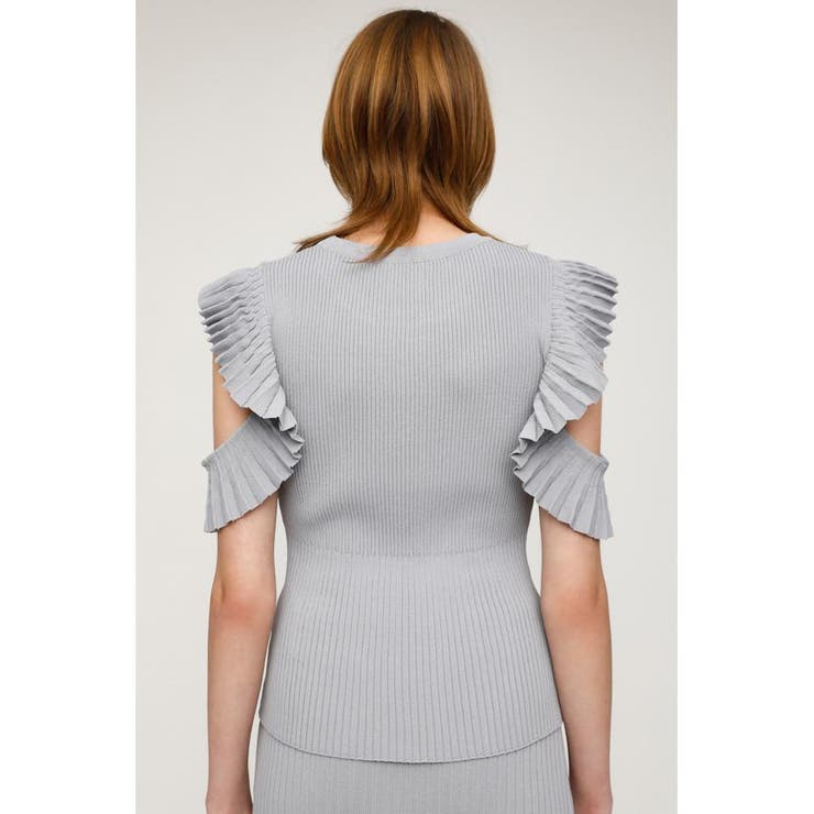 トップス　グレー SAILOR COLLAR DETAIL KNIT TOP