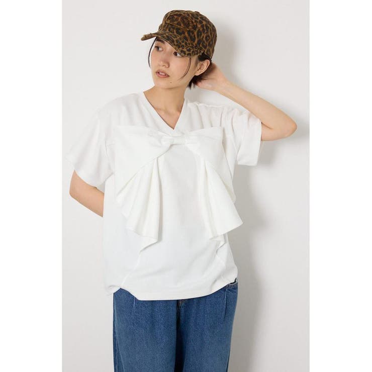 O/WHT1 | ビッグリボン2WAY Tシャツ | RODEO CROWNS WIDE BOWL