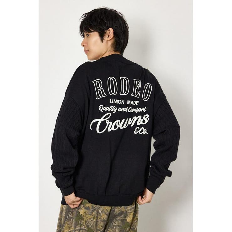 BLK | 細ケーブルニットカーディガン | RODEO CROWNS WIDE BOWL