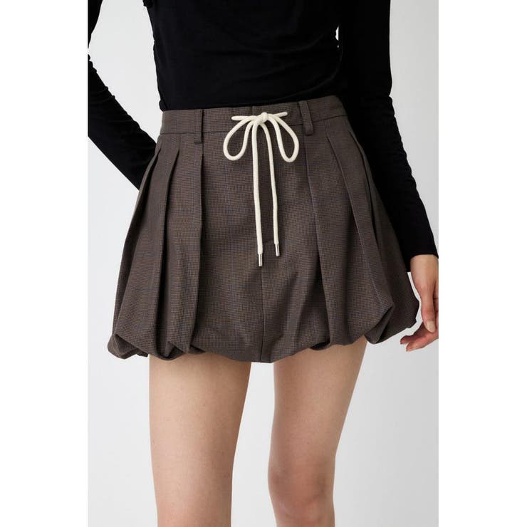 柄BRN5 | TUCKED BALLOON MINI スカート | MOUSSY OUTLET