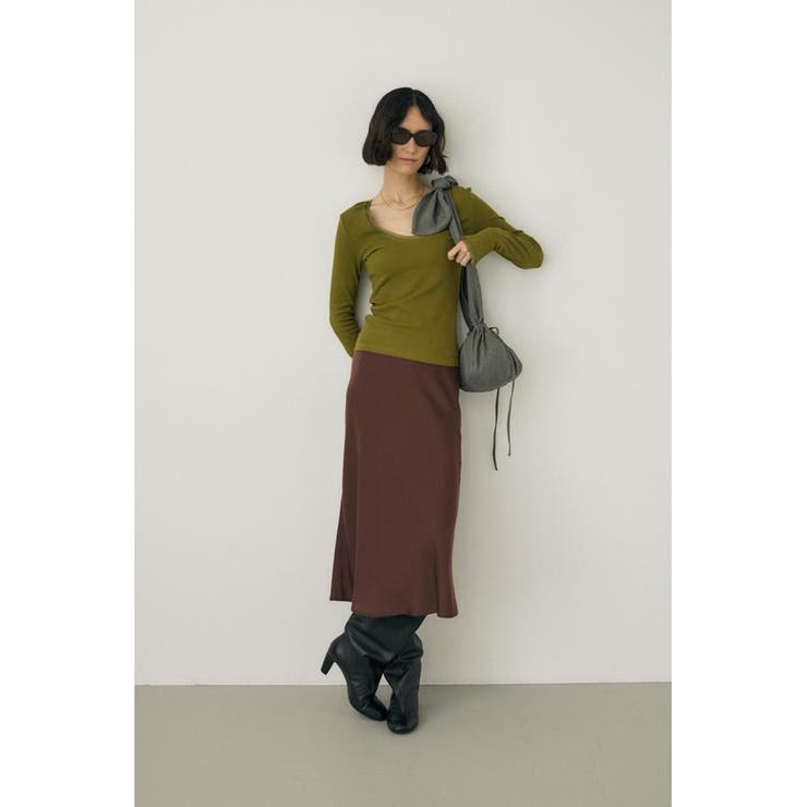 サテンミディスカート リサイクルポリエステル×レーヨン素材 | MOUSSY OUTLET | 詳細画像23 