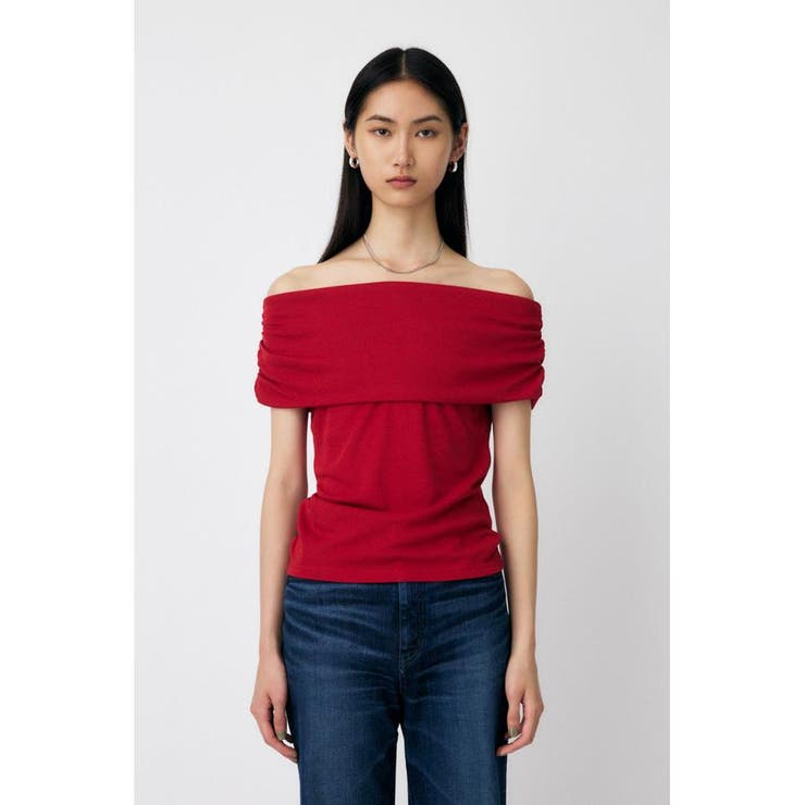 RED | SHEER OFF SHOULDER トップス | MOUSSY OUTLET